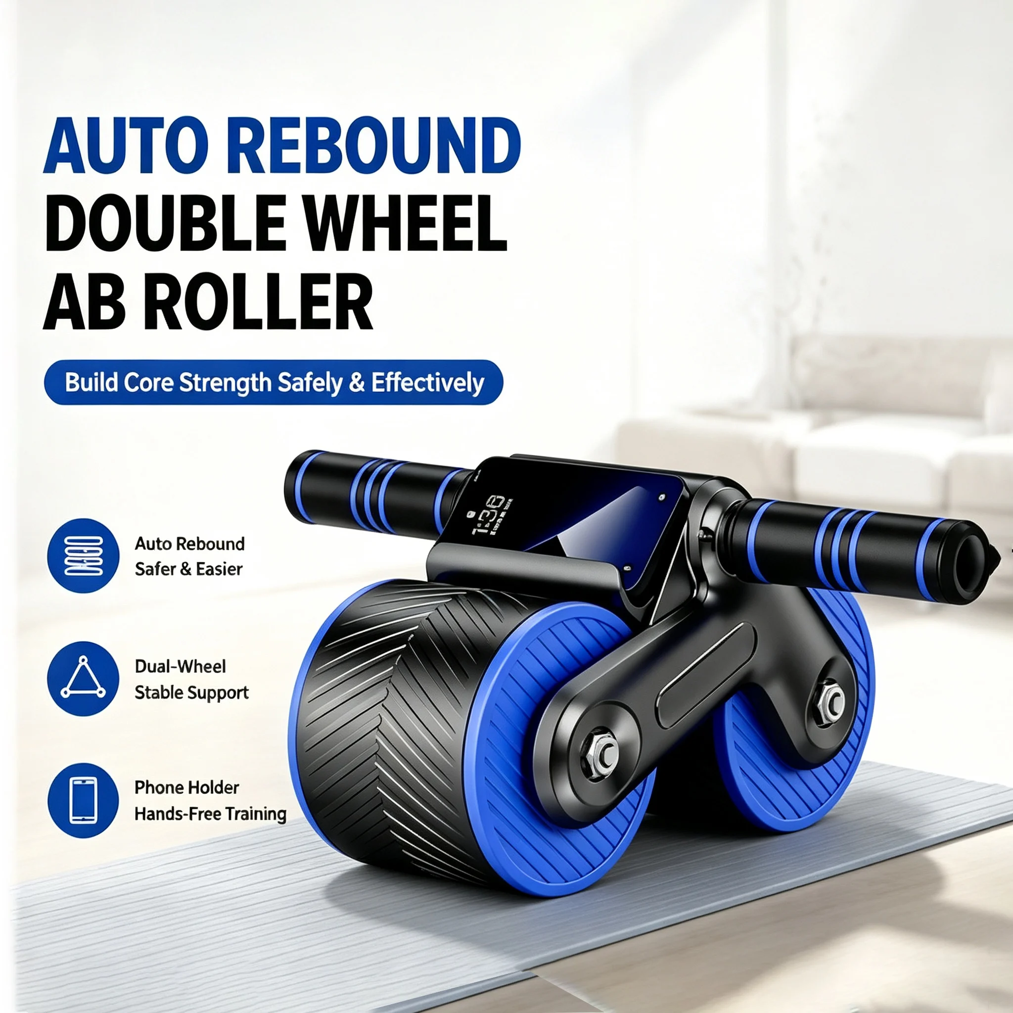 Ab Wheel Roller - Alat Latihan Otot Perut Roda Ganda