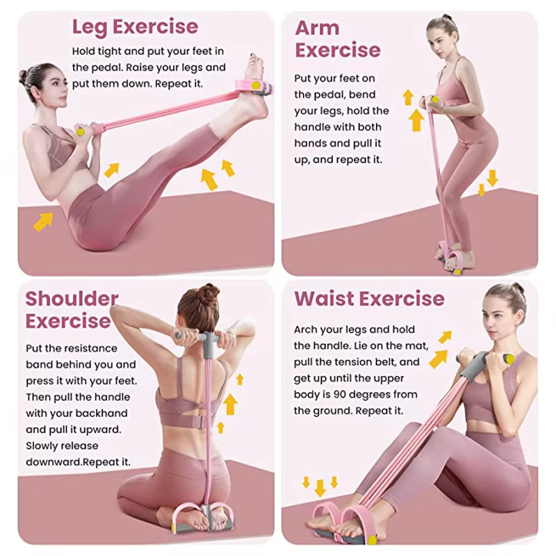 Yoga Pedal Puller Fitness Equipment - Peralatan Fitness Tali Tarik Elastis 4/6/8