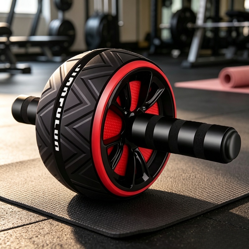 Ab Wheel Roller - Roda Roller Ab Anti-Selip, Peralatan Kebugaran