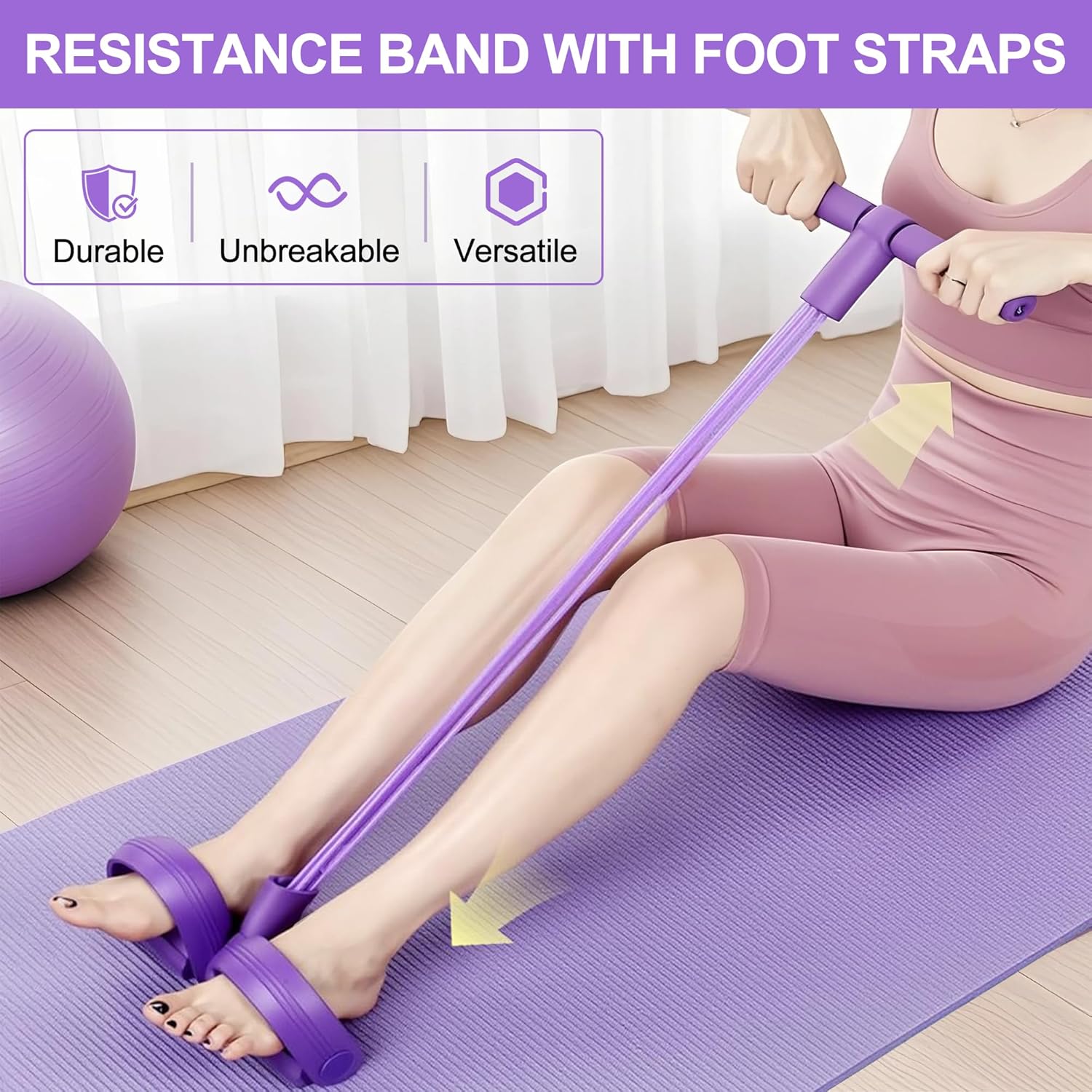 Pita Resistensi Pedal 4 Tabung - Yoga Pedal Puller Fitness Equipment ulasan dan harga