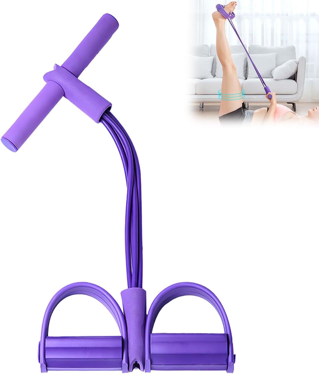 Pita Resistensi Pedal 4 Tabung - Yoga Pedal Puller Fitness Equipment ulasan dan harga
