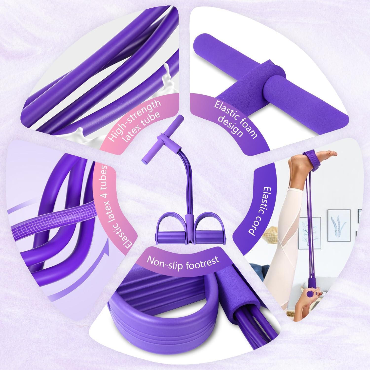 Pita Resistensi Pedal 4 Tabung - Yoga Pedal Puller Fitness Equipment ulasan dan harga