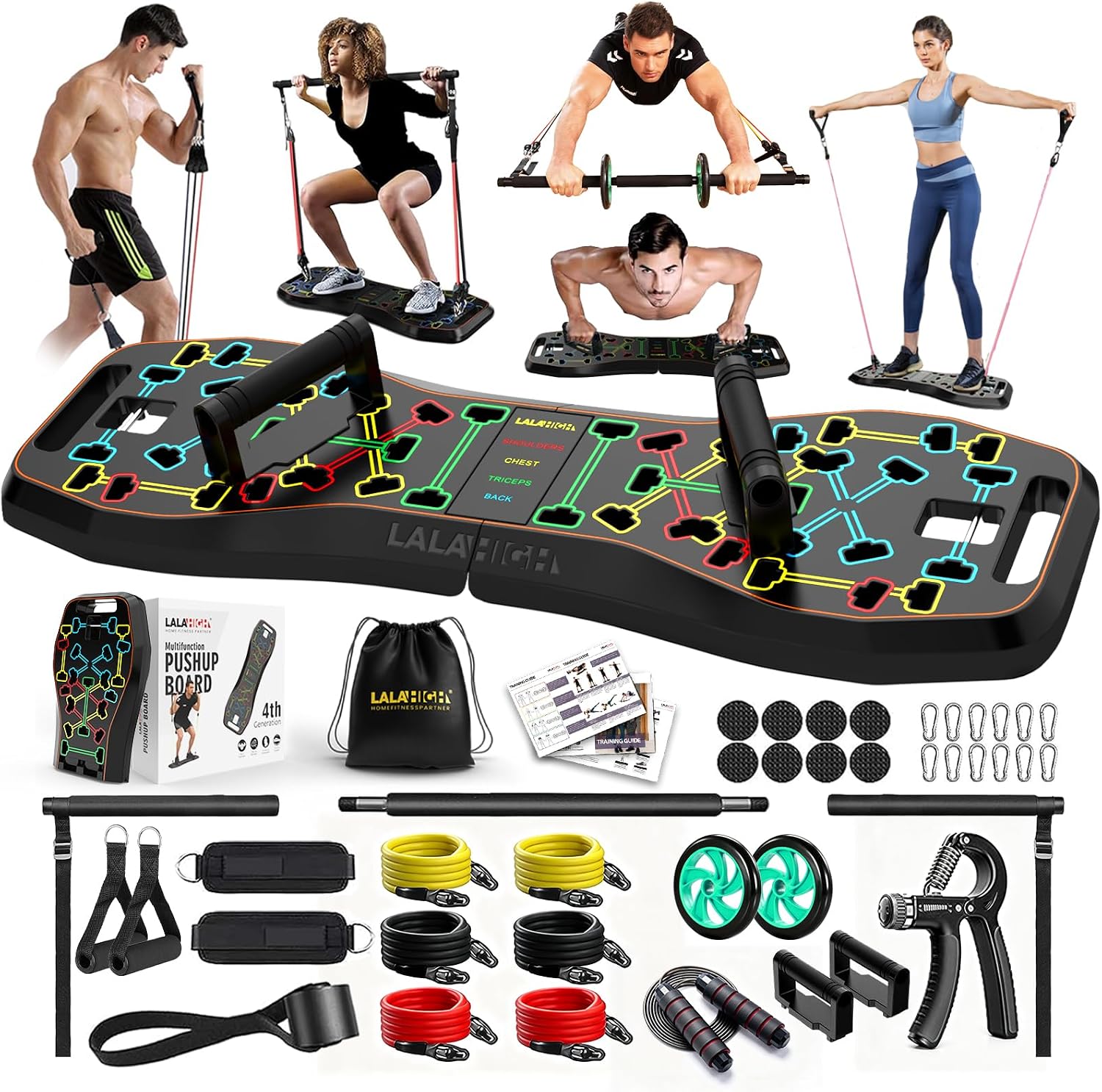 LALAHIGH Push Up Board, 36 in  - Ab Wheel Roller ulasan dan harga