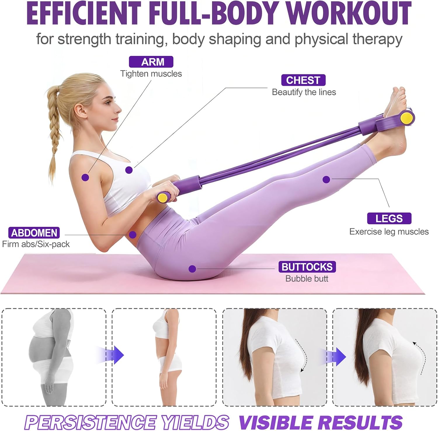 Pengencang Tali Resistensi Ped - Yoga Pedal Puller Fitness Equipment ulasan dan harga